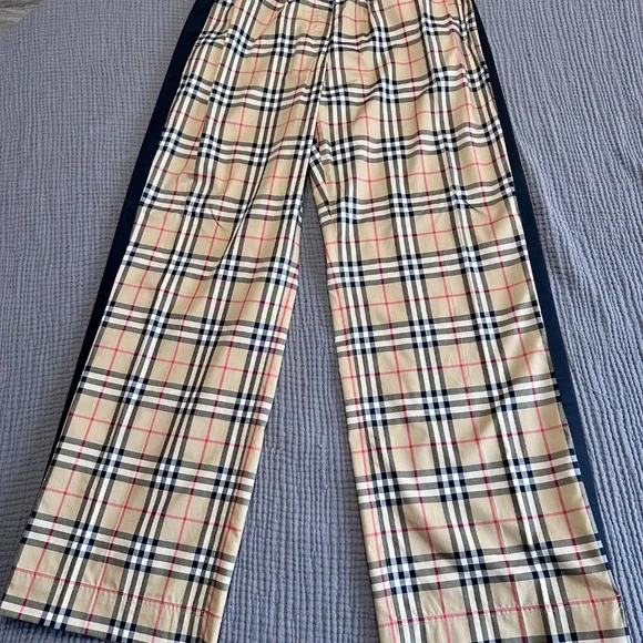 Louane Check Side Stripe Stretch Cotton Pants - 12 - Picture 4 of 5